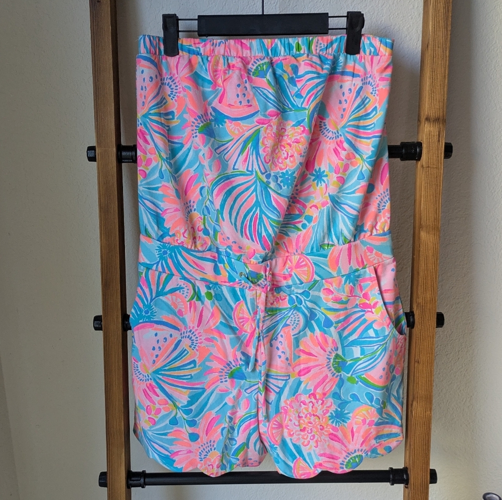 NWT Lilly Pulitzer Women's Multicolor Floral Pattern Romper - Size M